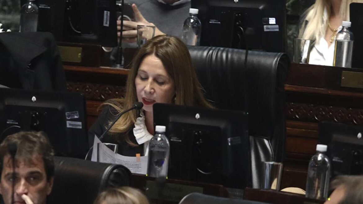 Pilar Ramírez en su banca como legisladora porteña.