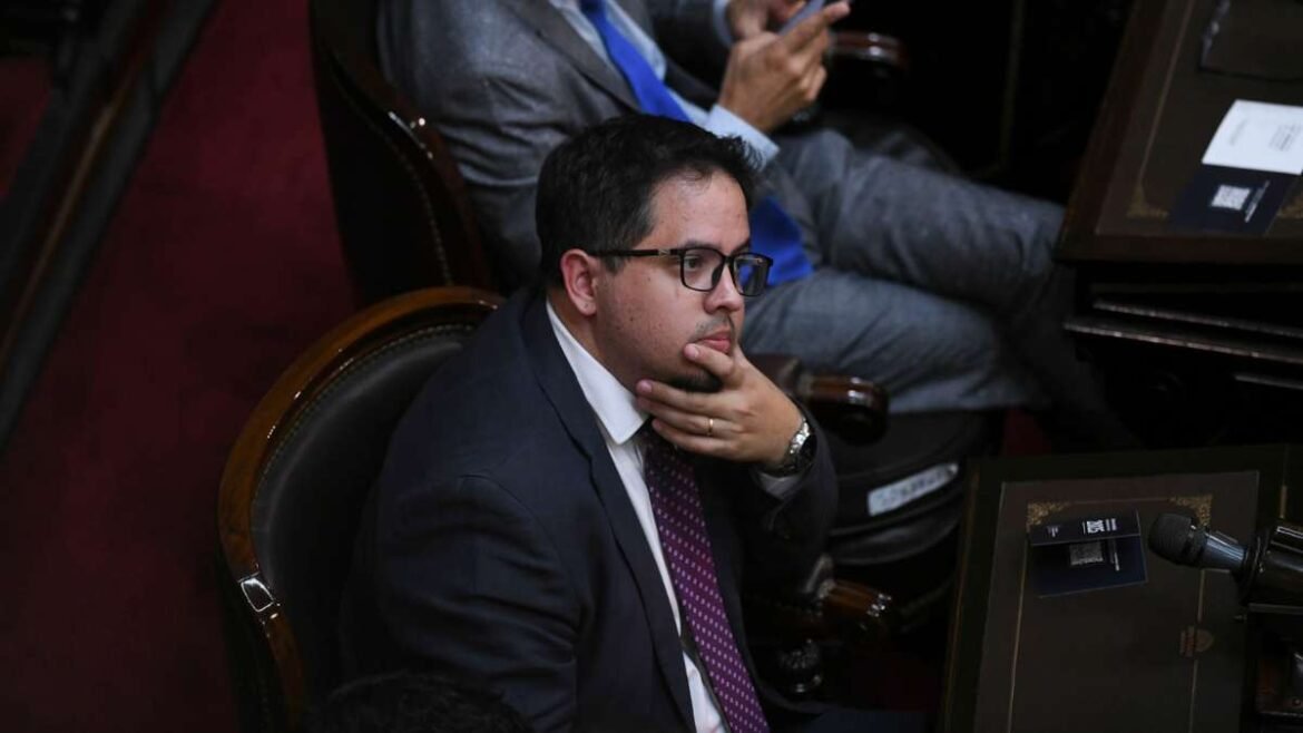 Santiago Pauli en su banca de diputados.