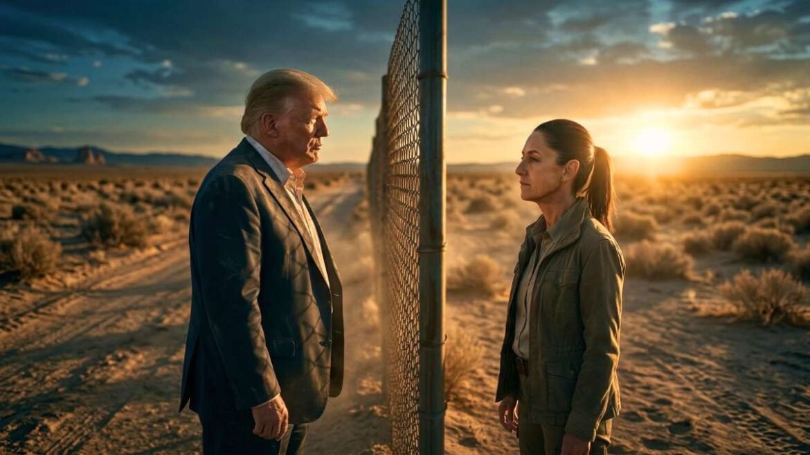 Trump y Sheinbaum, separados por la frontera.